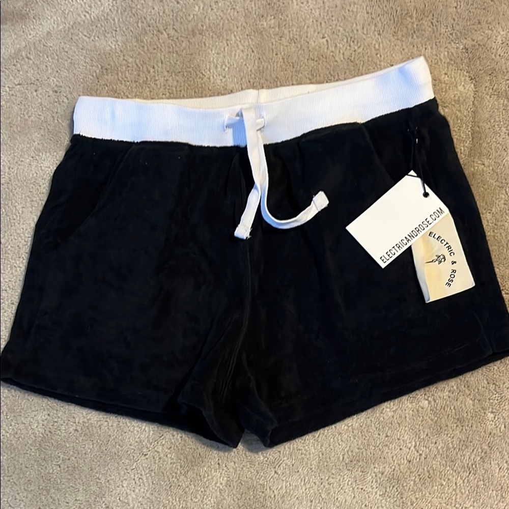 Electric & Rose Black and White Athletic Shorts Soft Fit